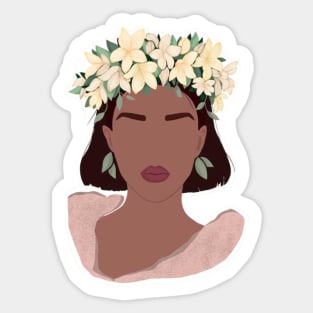 Big Curly Afro Natural Hair Black Woman Sticker